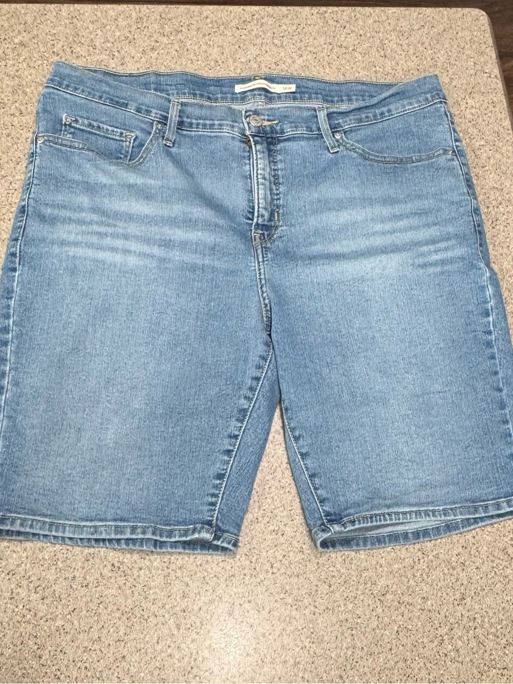 Light Blue Denim Bermuda Shorts